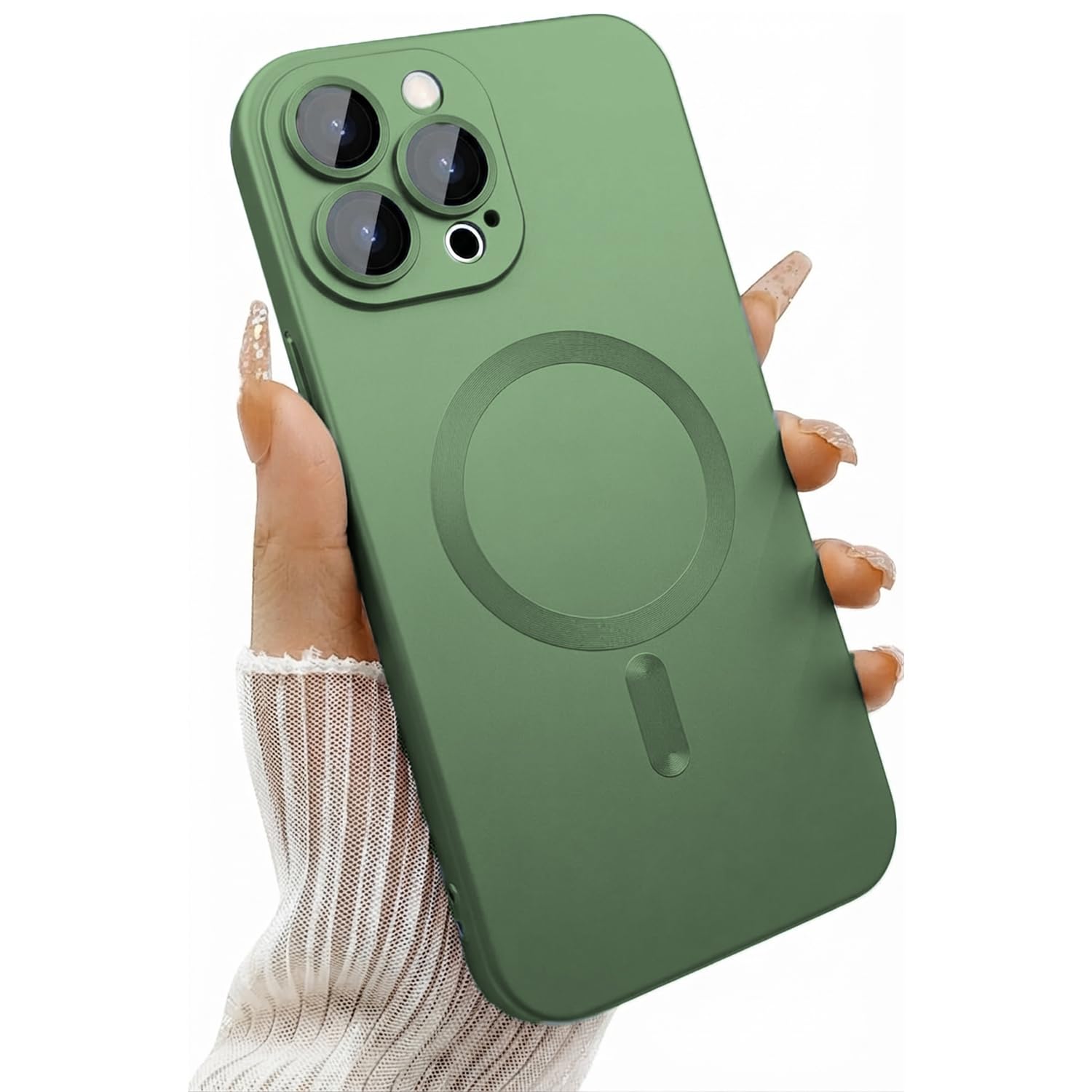 DIZORO Magnetic Case for (iPhone 17 Case) [Compatible with MagSafe][Built-in Camera Lens Protector] Slim Soft Silicone Bumper Shockproof Metallic Luster Back Cover Phone Case (Black) — Amazon image 24
