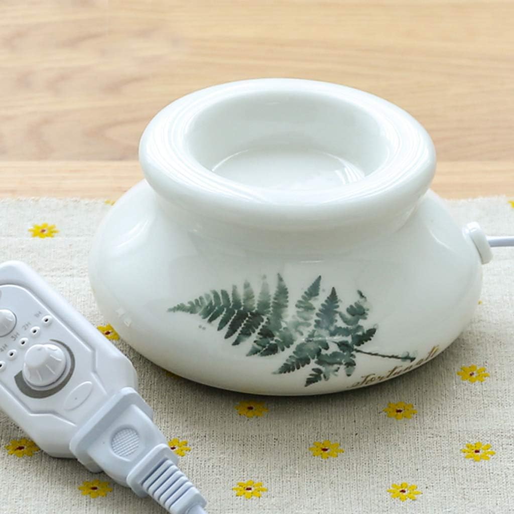 セラミック香炉電気、リビングルーム/ベッドルーム/バスルーム用の定期的な温度調整付き電子香炉、ホワイト