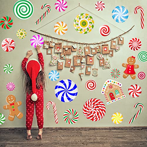 59-Piece Miss Fantasy Gingerbread Christmas Wall, Door & Floor Sticker Decorations - image 6