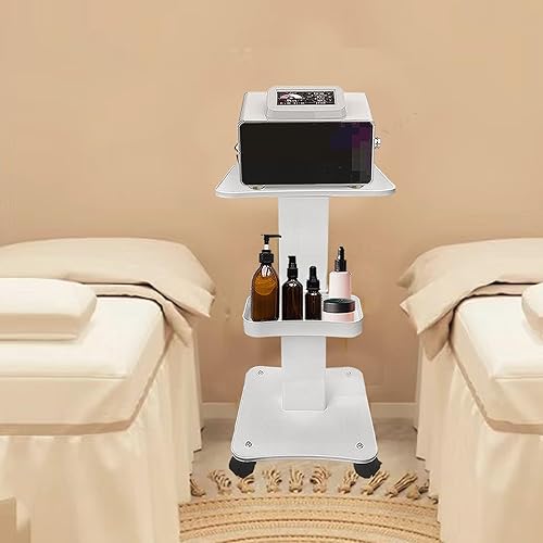 Miniatura 2 de Carrito de esteticista, carrito de belleza de 3 niveles con ruedas de rotación, bandeja de aleación de aluminio para peluquería, sala de spa,