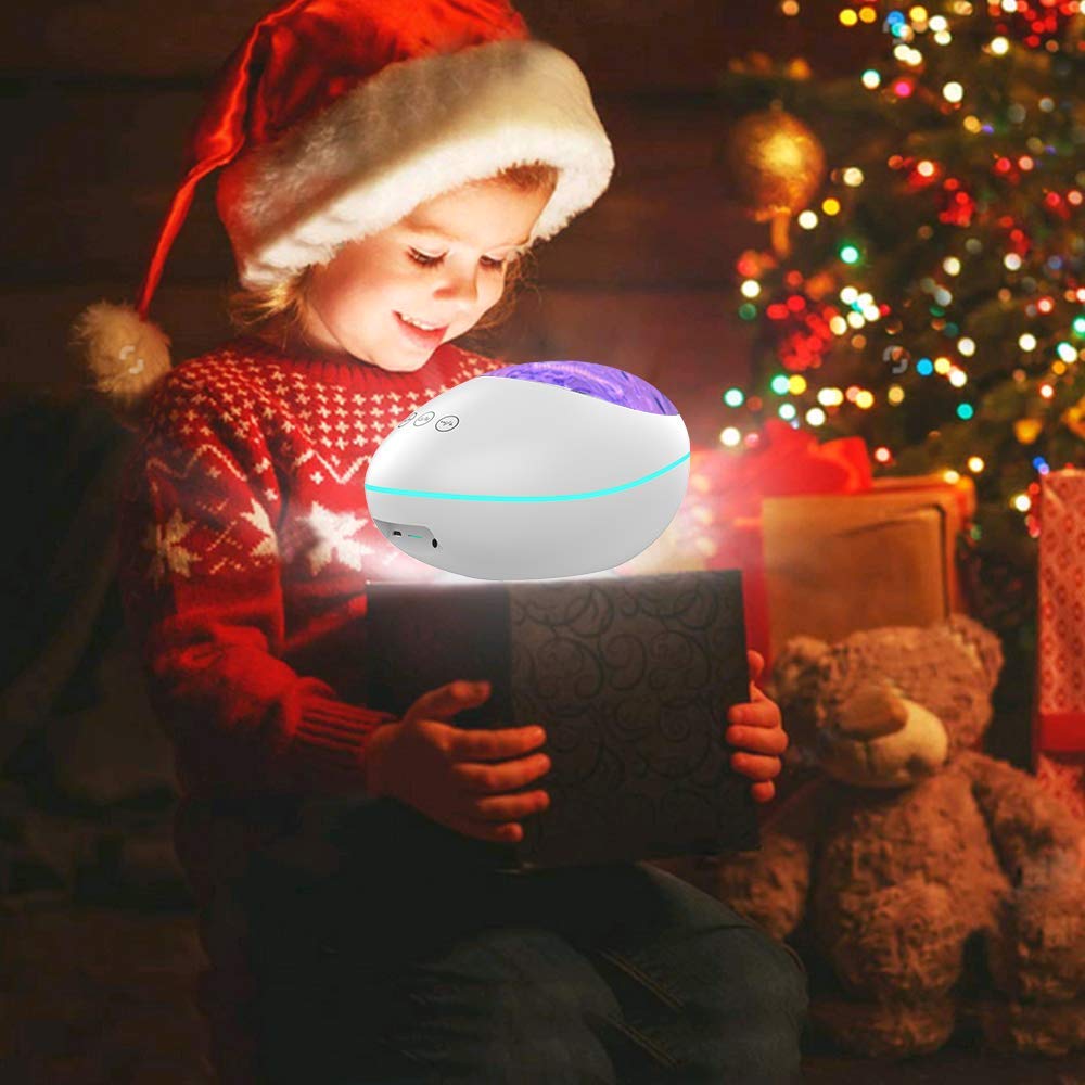 Lucky Stone Night Light Projector Ocean Wave Color Changing Wave 8 Lighting Mod,Party Decorations Lighting for Room Birthday Kids Baby Mini Music Player Sleeping Soothing