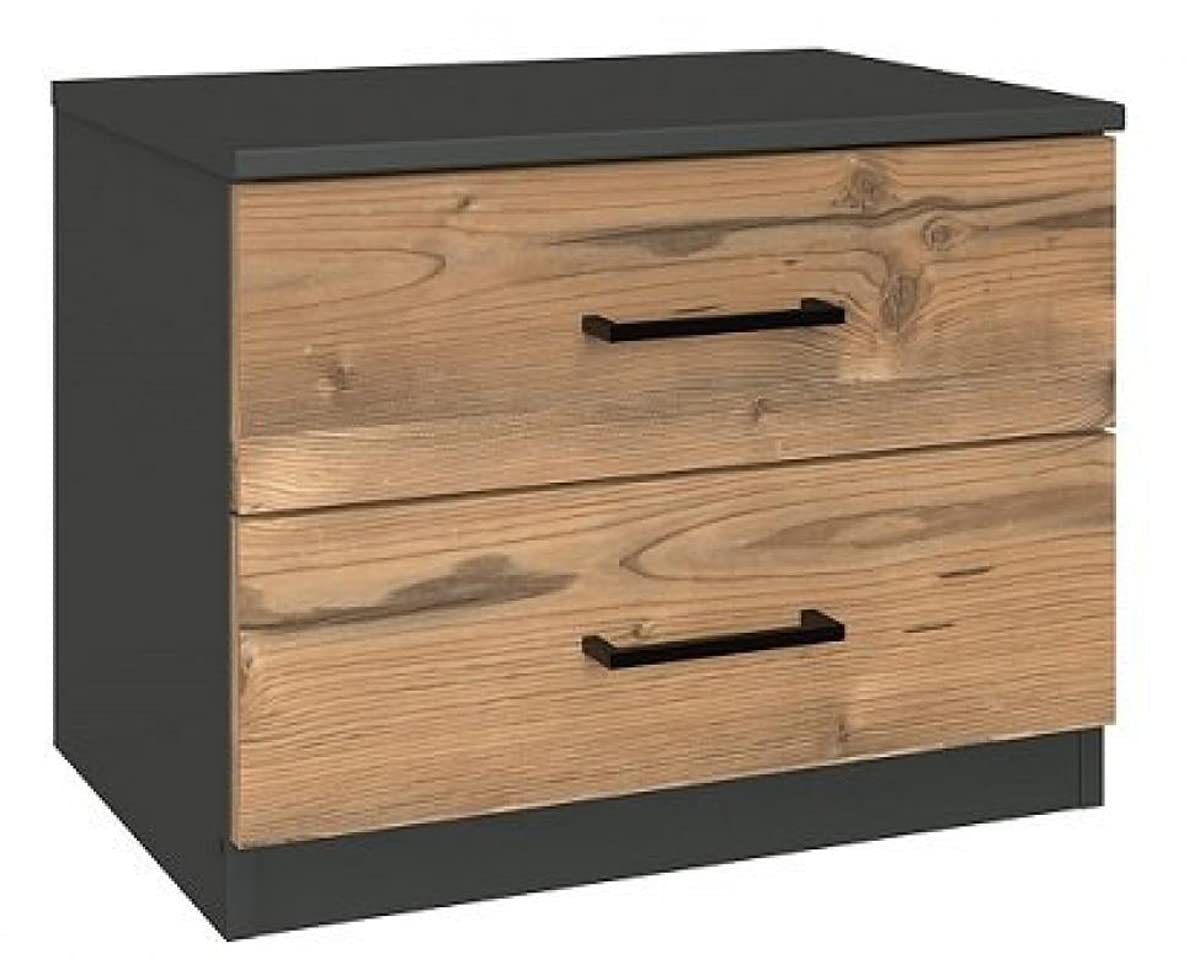 PEGANE Lit Adulte Double 160 x 200 + 2 chevets Coloris Effet Bois - Longueur 169 x Profondeur 210 x Hauteur 81 cm