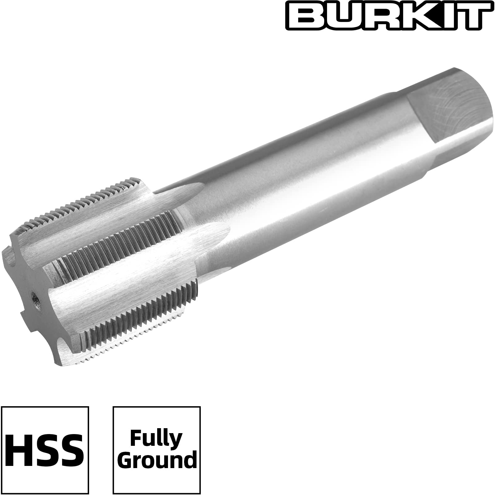 Maschio Per Filettatura Metrica M22 X 2,5 Mm – HSS 6542 – Scanalatura Dritta – Classe H2 – Burkit - 2