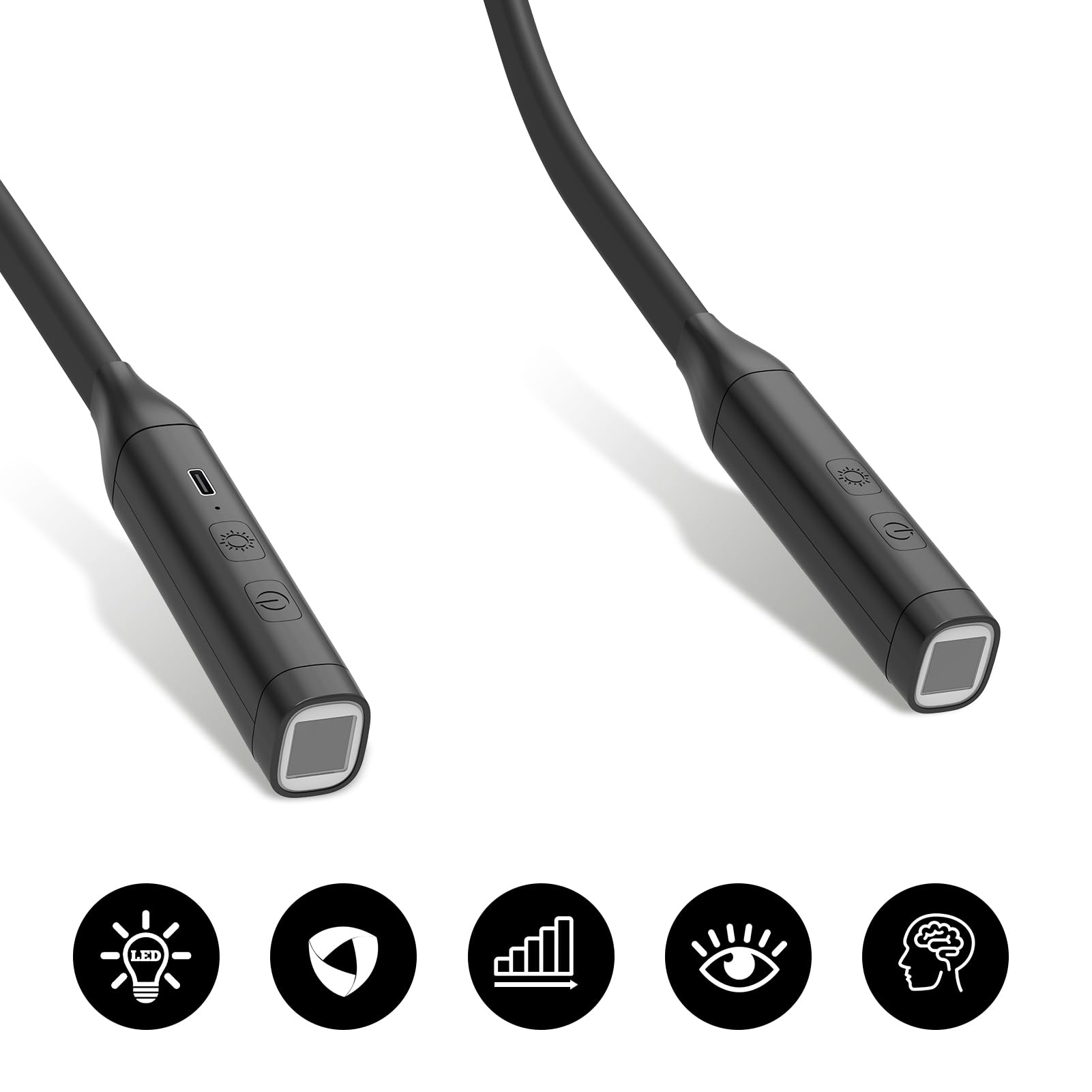 Miskall Neck Reading Light Rechargeable Book Light with 3 Color Adjustable Brightness Eyefriendly Desk Lamp Stepless Dimming Brightnesss Bendable Arms Suitable for Reading in Bed and Camp