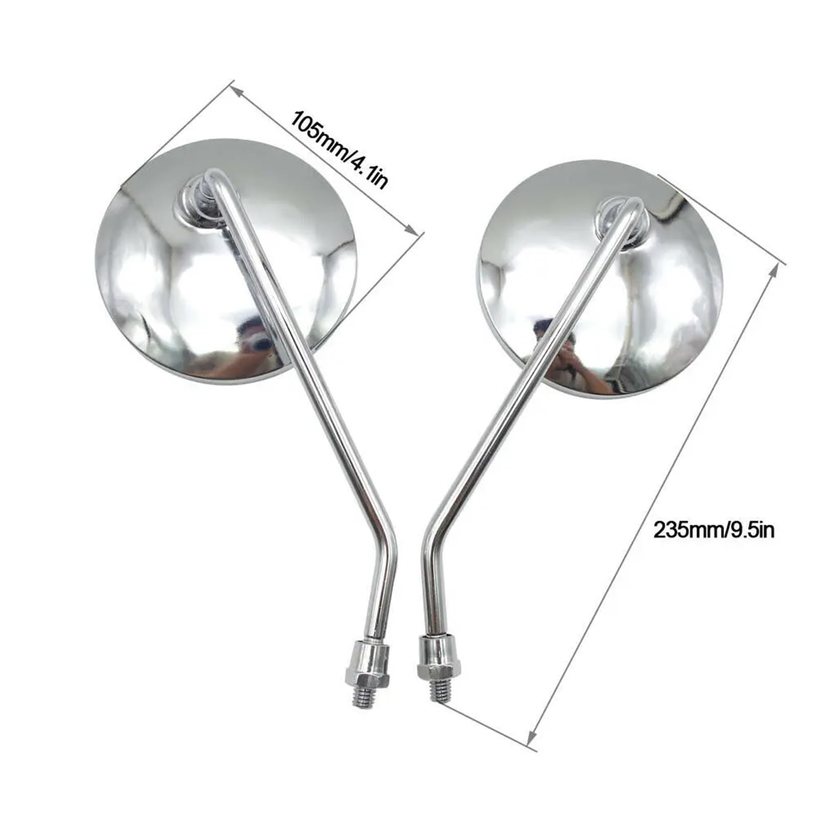 Specchietti Retrovisori Universali Cromati Rotondi Da 10 Mm Per Moto Scooter Specchietti Laterali Per Suzuki GN 125 Per Jog BWS BWS 100 125 Vino Specchietti Manubrio