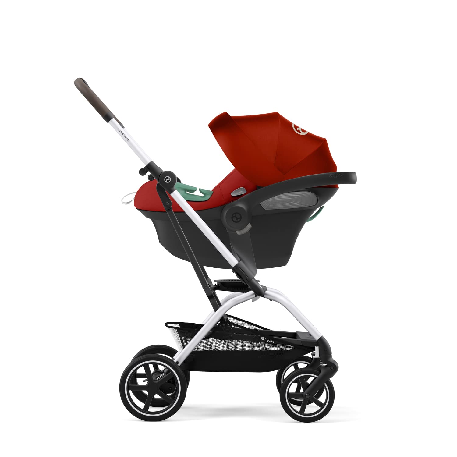CYBEX Gold fotelik samochodowy dla dzieci Aton S2 i-Size, Od urodzenia do ok. 24 miesięcy, Maks. 13 kg, Z wkładką dla noworodka, Kompatybilny z SensorSafe, Hibiscus Red
