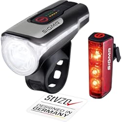 Luz Delantera Bicicleta Sigma SIGMA SPORT - Juego de luces LED para bicicleta Aura 80 y Blaze | homologadas por la StVZO luz delantera y trasera con función de freno.