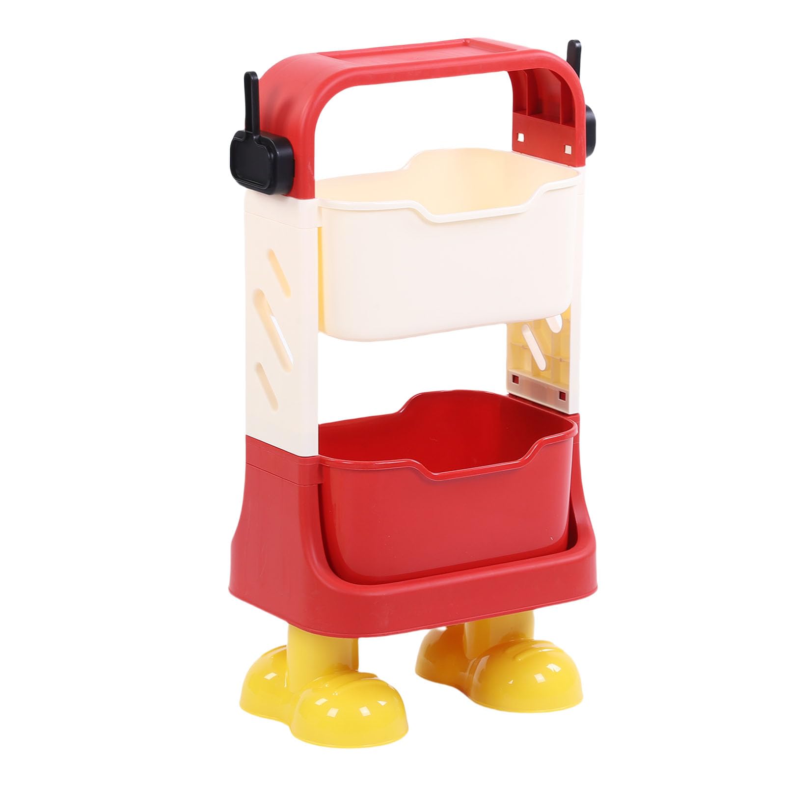 Aramox Carrello Multiuso con Ruote, Simpatico Organizer per Giocattoli e Snack a più Livelli per Casa, Ufficio e Garage con Piedini a Forma di Cartone Animato (2 livelli)