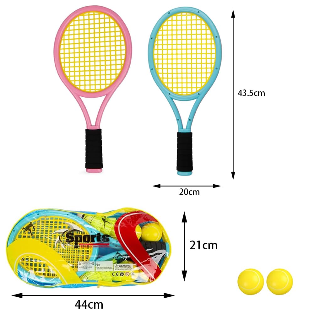 Set di racchette da tennis per bambini, racchetta da tennis per bambini con 2 palline da allenamento, giocattolo da racchetta, ideale per bambini per sport all'aperto e al chiuso