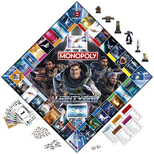 Hasbro Gaming Monopoly Edition Lightyear von Disney, Pixar, Brettspiel, Geschenke für Kinder ab 8 Jahren, Multi, Einheitsgröße – Bild 6