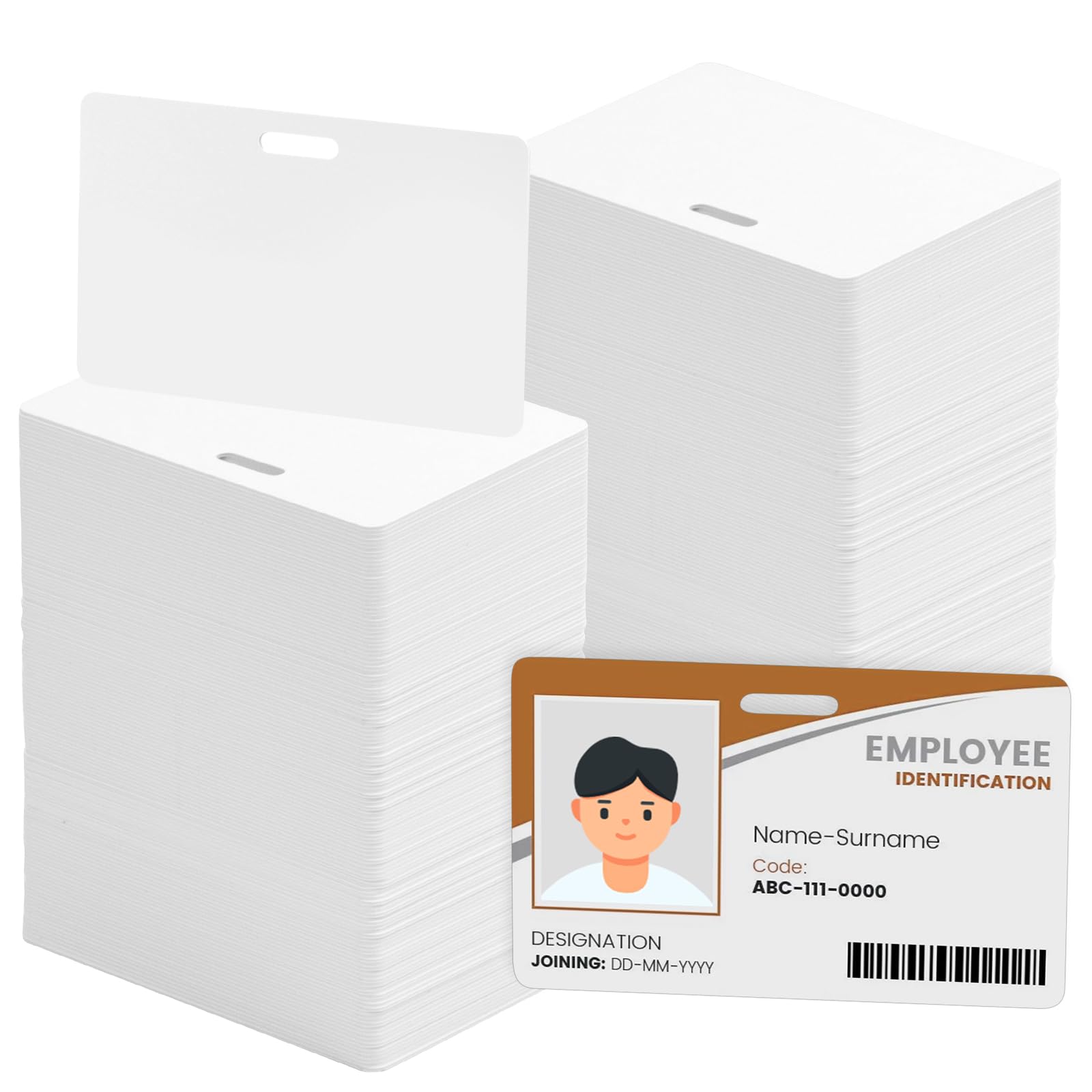 250 Stück PVC Karten Blanko Mit Schlitz - CR80 Standard Für Ausweise