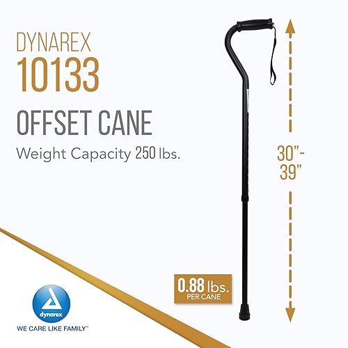 Miniatura 2 de Dynarex Bastón compensado – Proporciona soporte de movilidad – Mango compensado y correa de muñeca, construido de aluminio anodizado, capacidad de