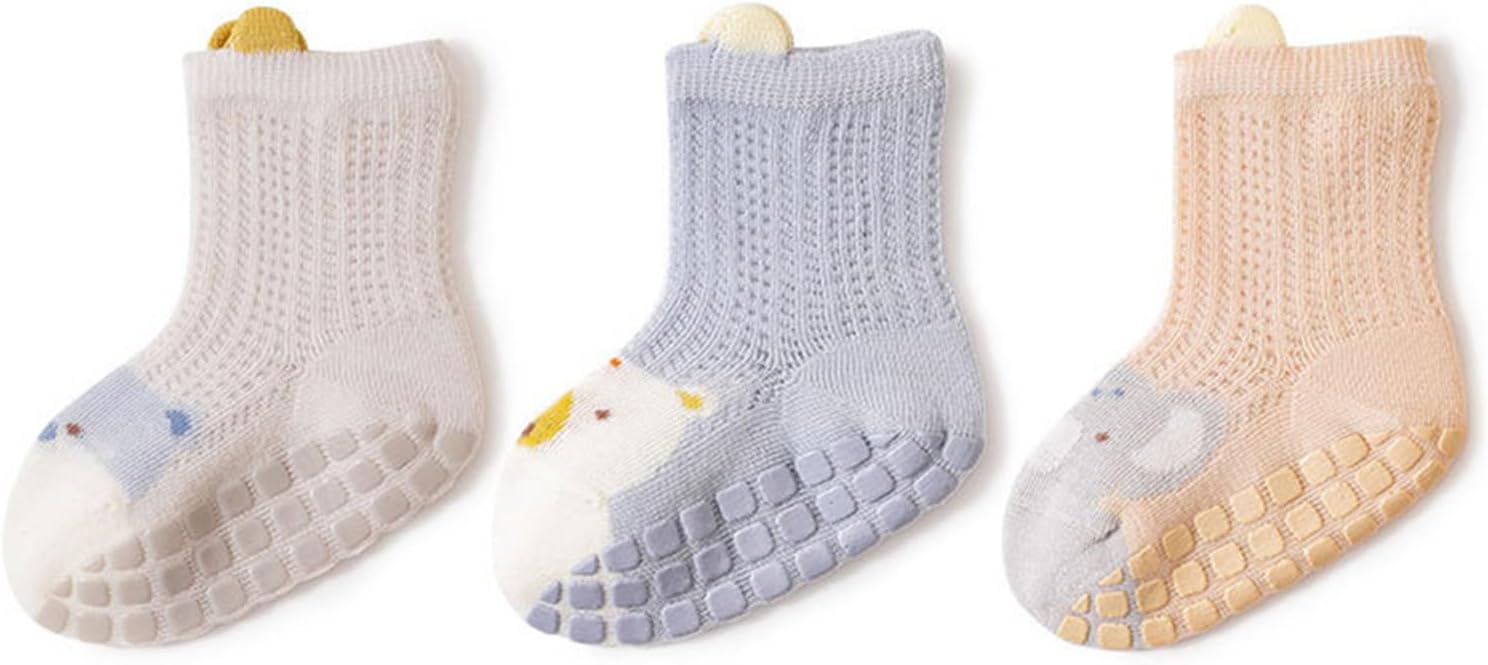 Toddler Socks, 3 Pairs Baby Ankle Socks Kids Unisex Cotton Sock Thin Sock for Newborns Infant 0-5 Year