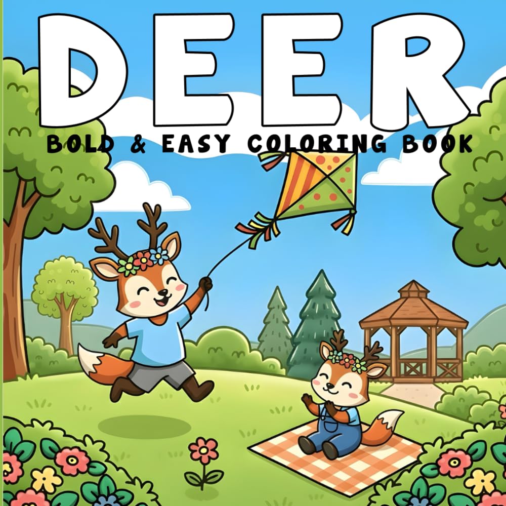 Deer Coloring Book: 40+ Cute & Playful Deer Coloring Pages for Relaxation – Bold, Simple, and Fun for Teens and Adults