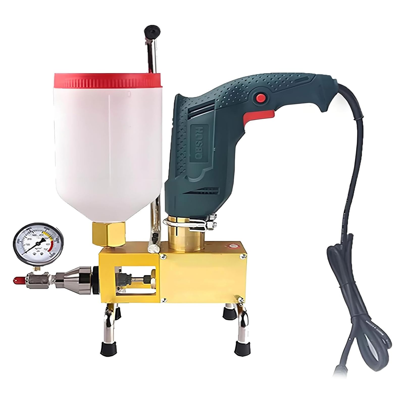 Máquina de llenado de grietas de cemento portátil, herramienta de lechada de 0 a 2800 r/min de velocidad, tasa de flujo de 0,74 l/min para impermeabilización y reparación de hormigón, fácil de usar