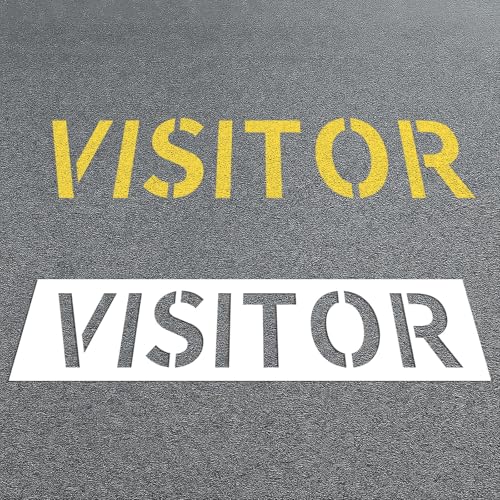 Geelin 16"x 62.2" Visitor Stencil 12" PE Visitor Parking Lot Stencil Large Reusable Curb Pavement Marking Template for Traffic Curb Marking Pavement Sign
