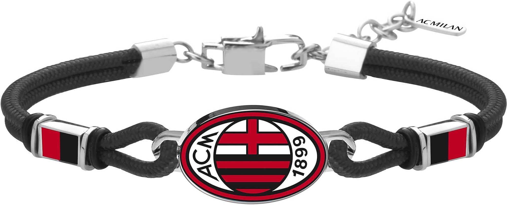ACM 1899 AC Milan Taglia UNICA 316L Stainless Steel Enamel Bracelet, Stainless Steel, No
