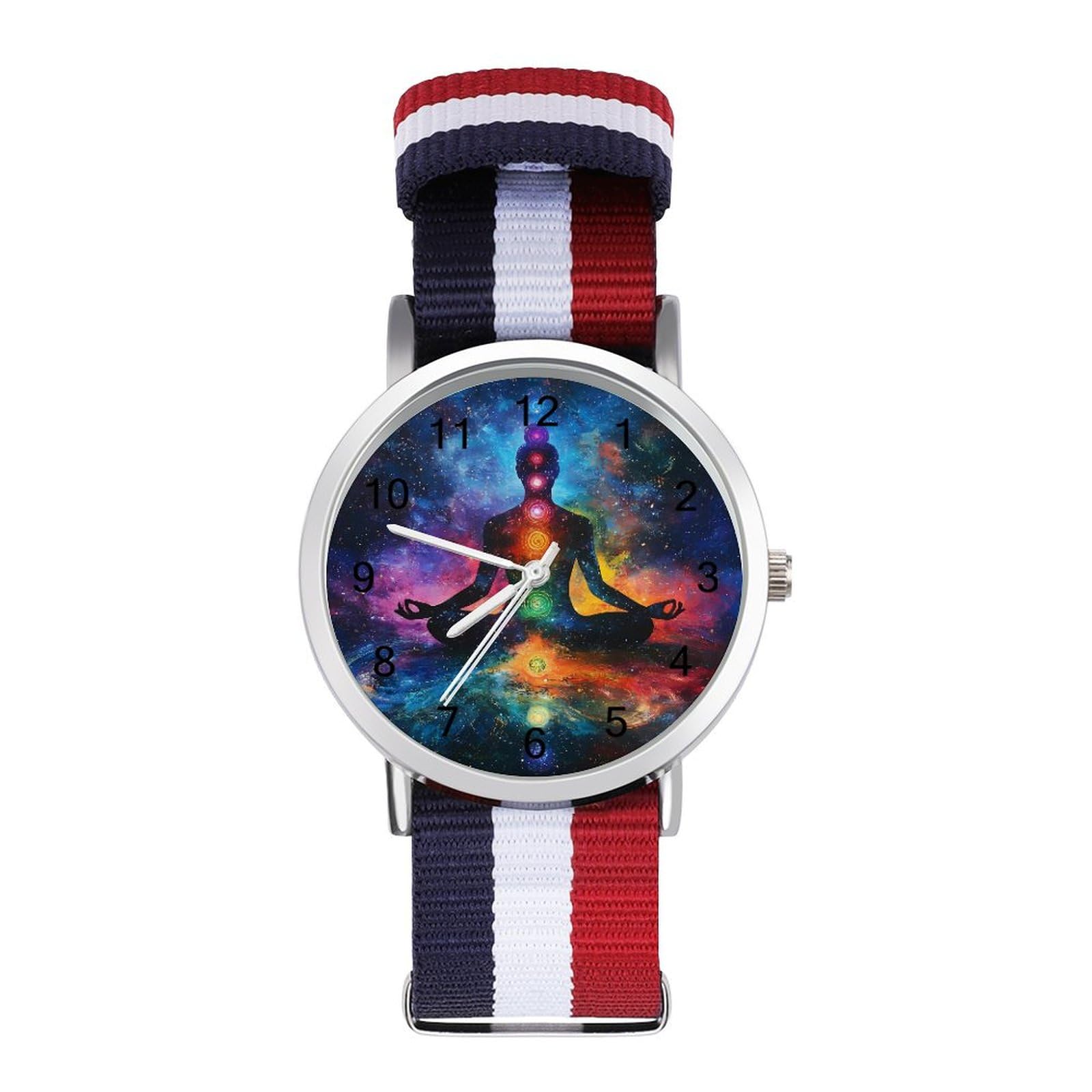 Meditating Cosmic Psychedelic Funny Wrist Watches for Men Women Fashion Graphic Watch for Work Workout