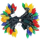 DEWENWILS C9 Christmas String Lights, 33.3ft / 50 LEDs Multi-Colored String Lights, Halloween Decoration String Lights for Patio, Tree, Garden,Green Wire