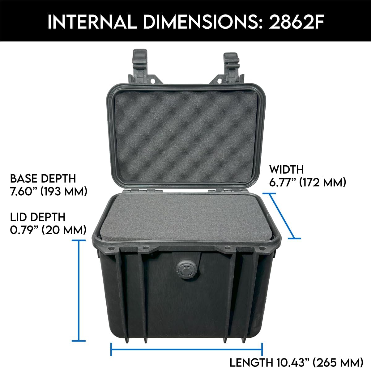 DCB Cases - Element 2862F | 11 x 9 x 10 Ext Dim | IP67 Waterproof | Pluck Foam Insert | Foldable Handle | Pressure Control Valve | 2 Latch Close - Image 4
