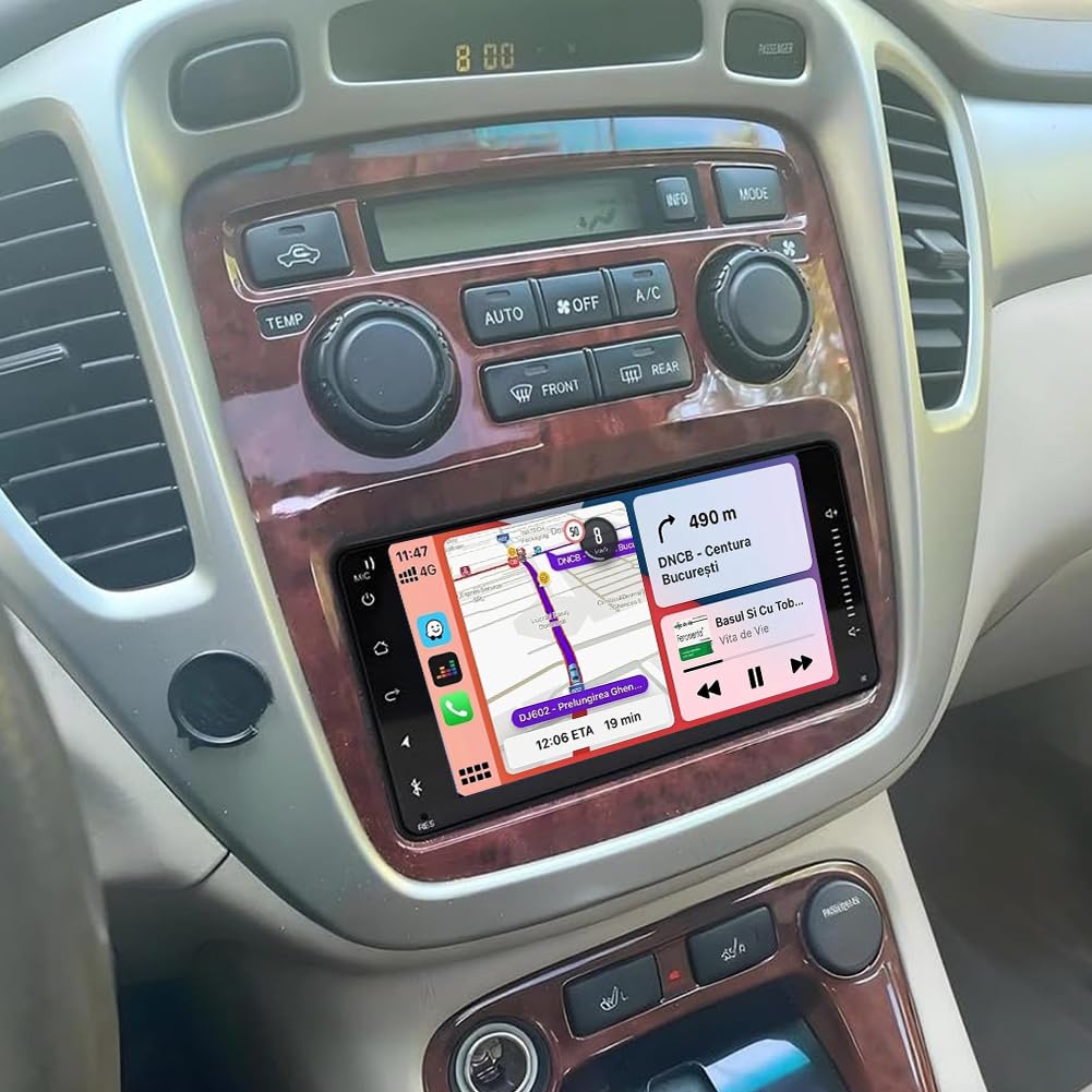 7" Car Radio Upgrade for Toyota Highlander 2001-2007, Android 14 Touch Screen Double Din Car Stereo Head Unit with Wireless CarPlay Android Auto GPS Bluetooth WiFi FM RDS SWC BT Backup Camera, 2+32G