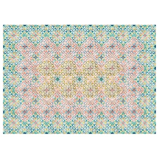 Studio M Floor Flair Kaleidoscope - 5 x 7 Ft Decorative Vinyl Rug - Non-Slip, Waterproof Floor Mat - Easy to Clean, Ultra Low Profile - Printed in The USA