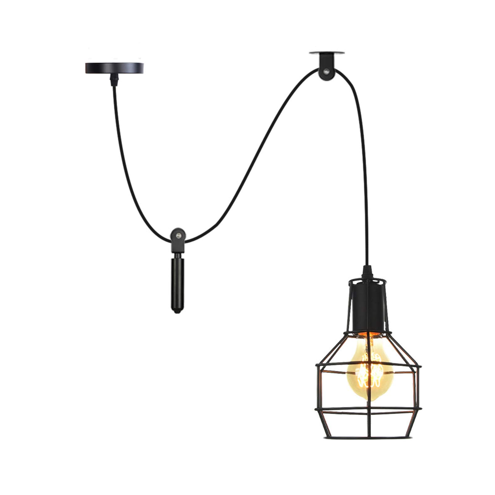 Lámpara de Techo Ajustable para Bricolaje Estilo Industrial con Cable Largo de 2 Metros