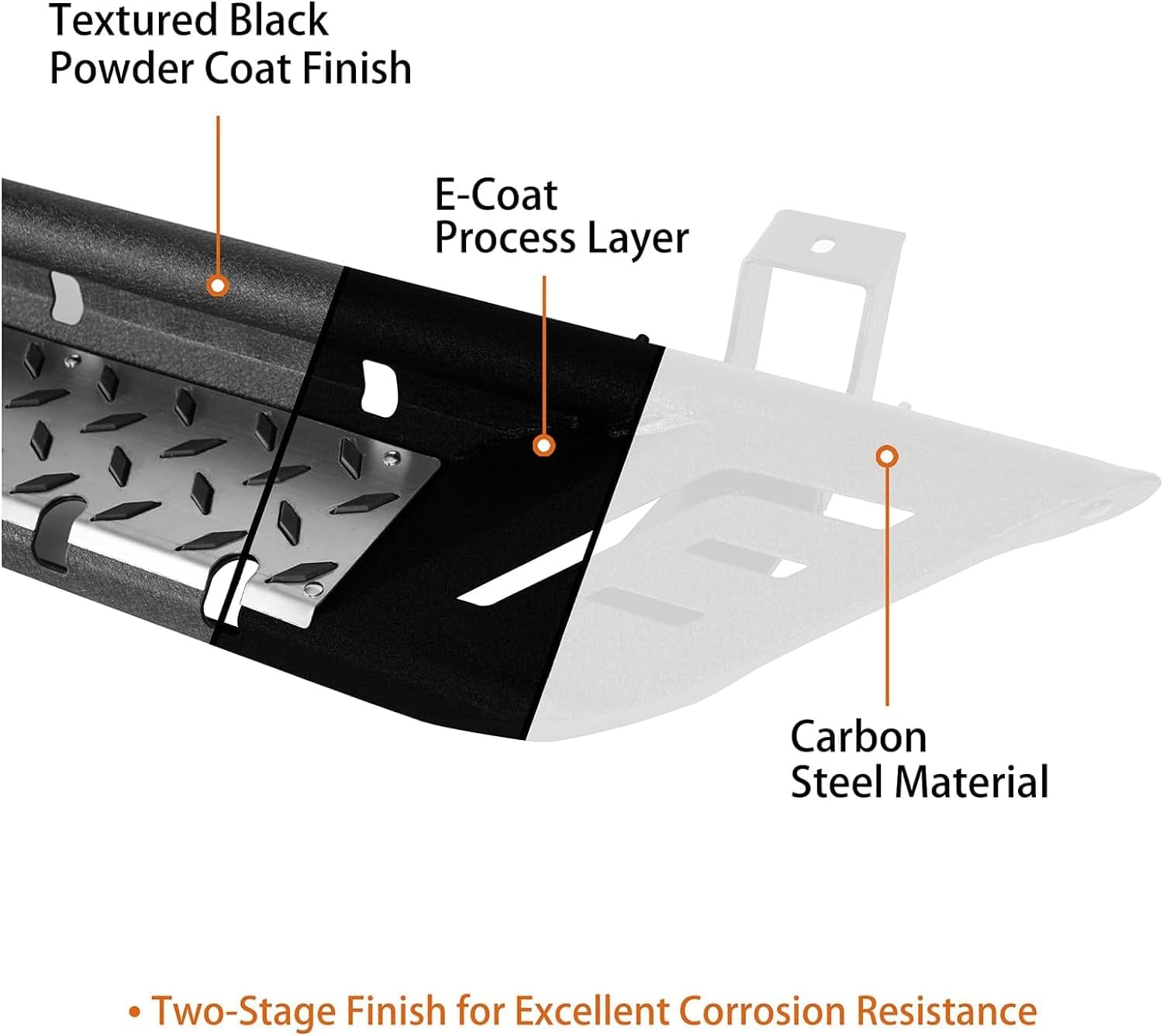 Hooke Road JLU Unlimited Running Board, Drop Side Step Bars for Jeep Wrangler JL Unlimited 2018 2019 2020 2021 2022 2023 2024 2025 2026 4-Door