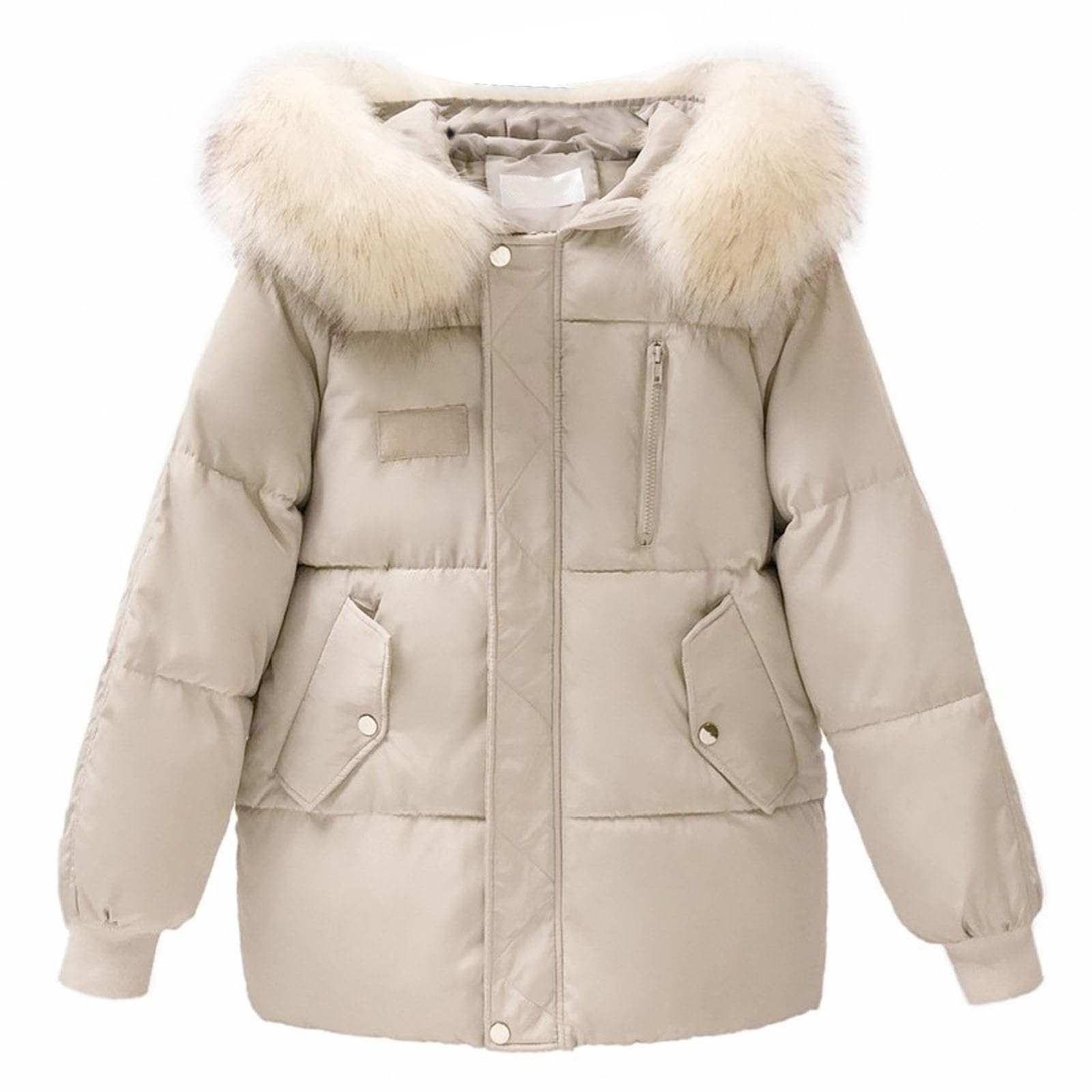 Chaqueta de plumas Mujer Invierno Abrigo ligero acolchado Algodón Elegante Chaqueta a prueba de viento Moda