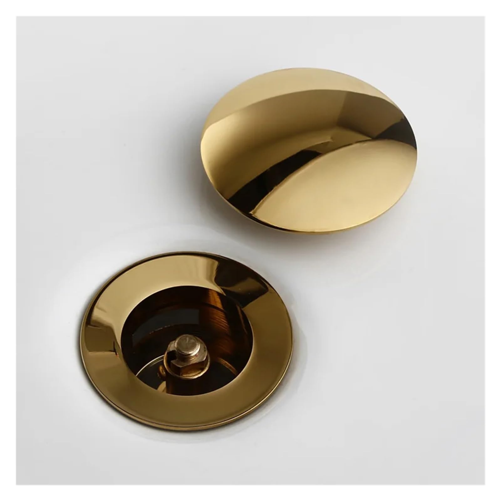 Égouttoir d'évier de lavabo en or poli, résistant à la Corrosion, facile nettoyer, bouton Pop-Up, trou rond, salle bains, hôtel(Brushed Rose Gold-2)