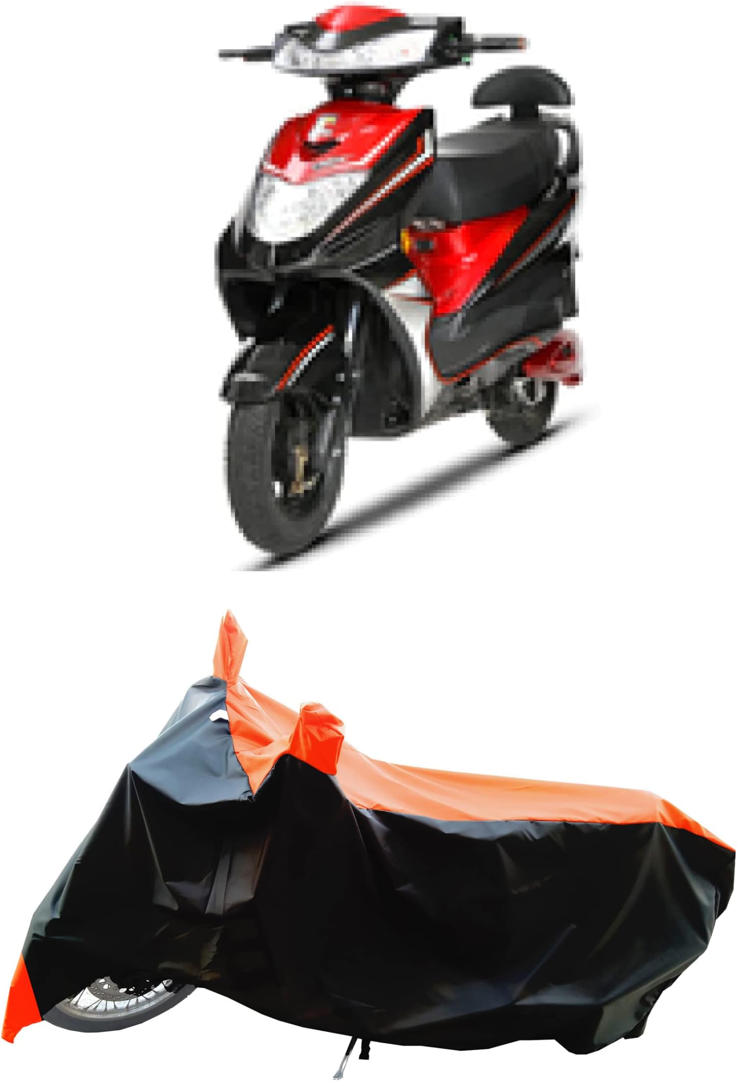 Coxtor Bike Body Cover for Ujaas Energy EGo BS6 UV Protection & Water Resistance 190 T Fabric (Orange Patta)