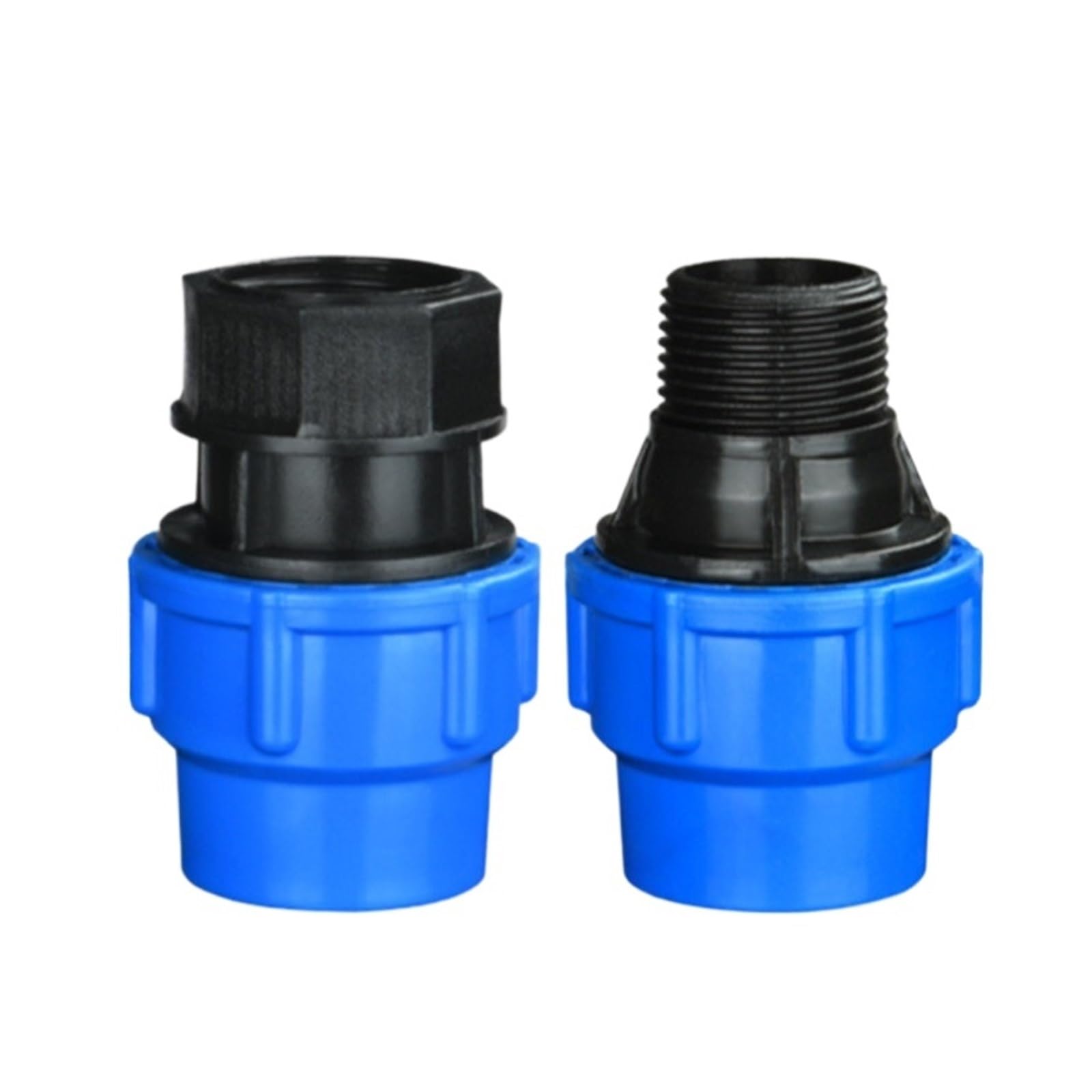 YAKUFAST Plastic PE Tap Water Irrigation Water Pipe Quick Connector Female Male Thread to Pipe 20mm 25mm 32mm 40mm 50mm 63mm(Blue-Female Thread,32mm)