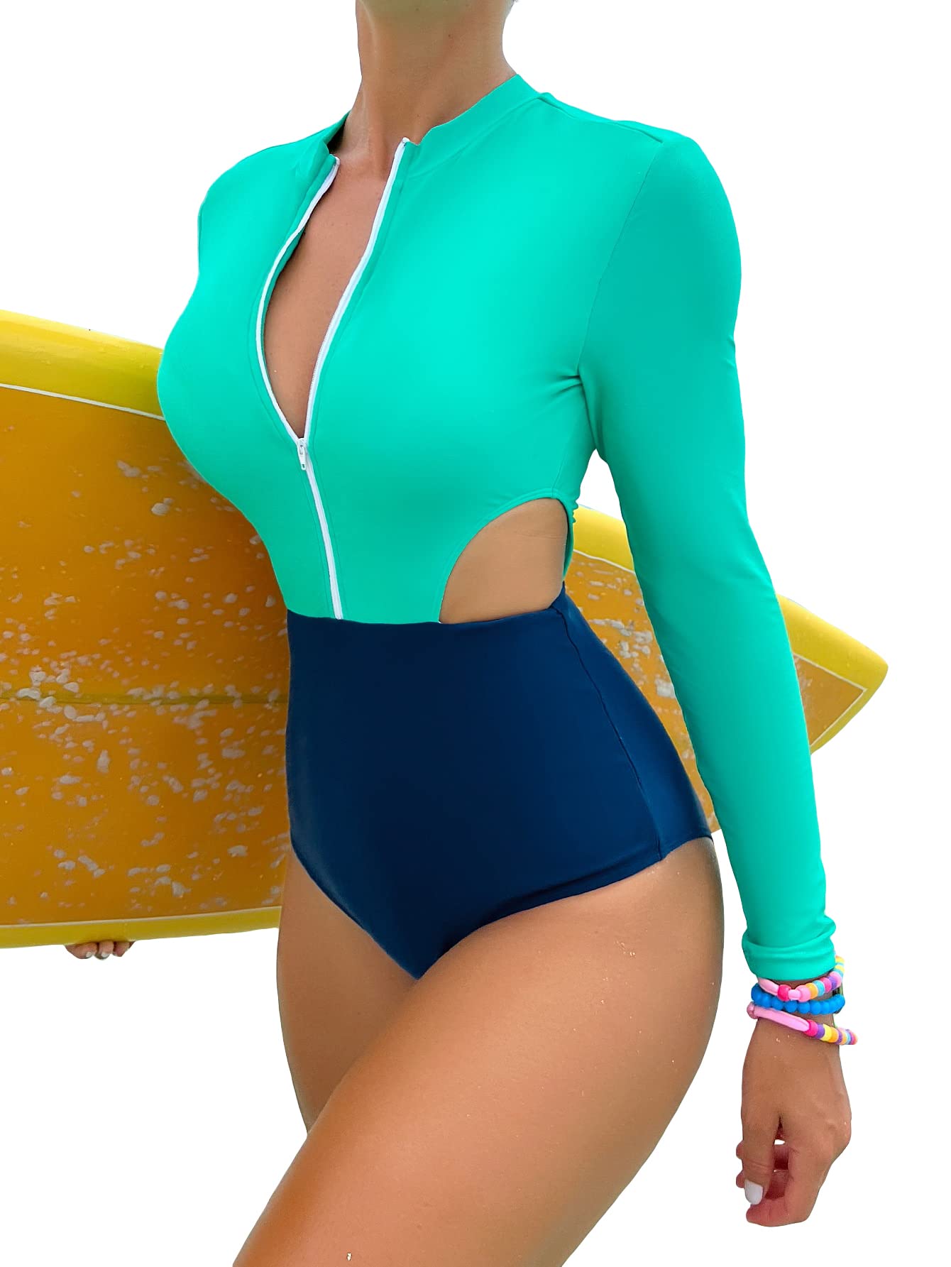 MakeMeChic Women's Stretchy Bathing Suit 