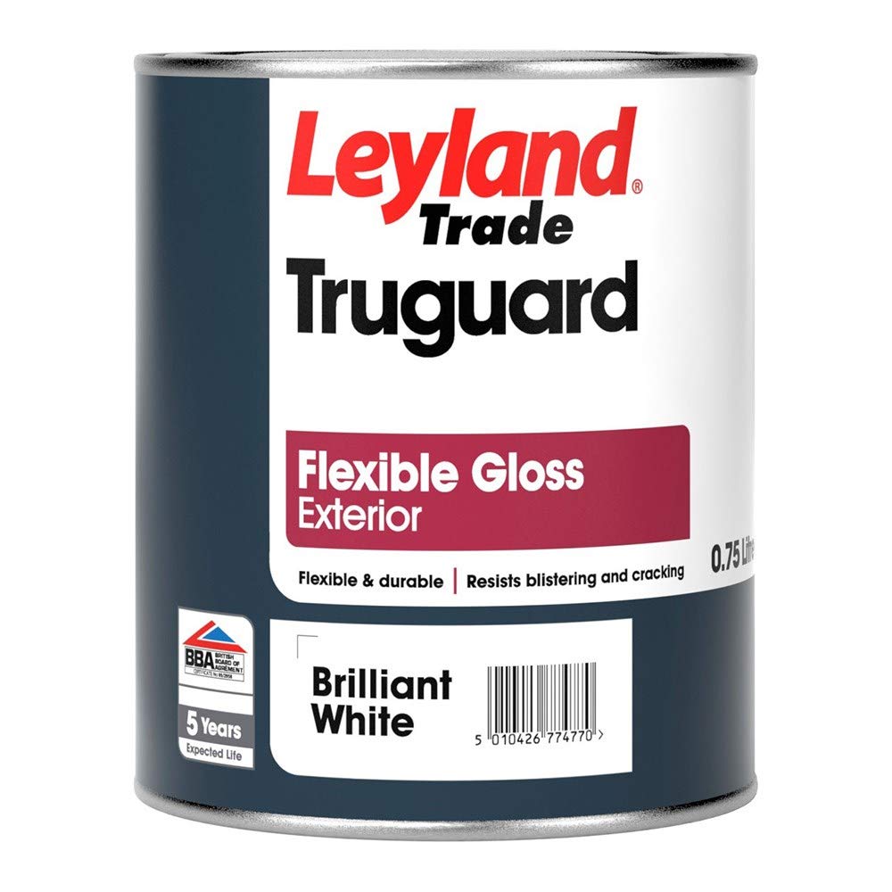 Leyland White Trade Truguard Exterior Flexible Gloss Paint 750Ml Brilliant L-307906