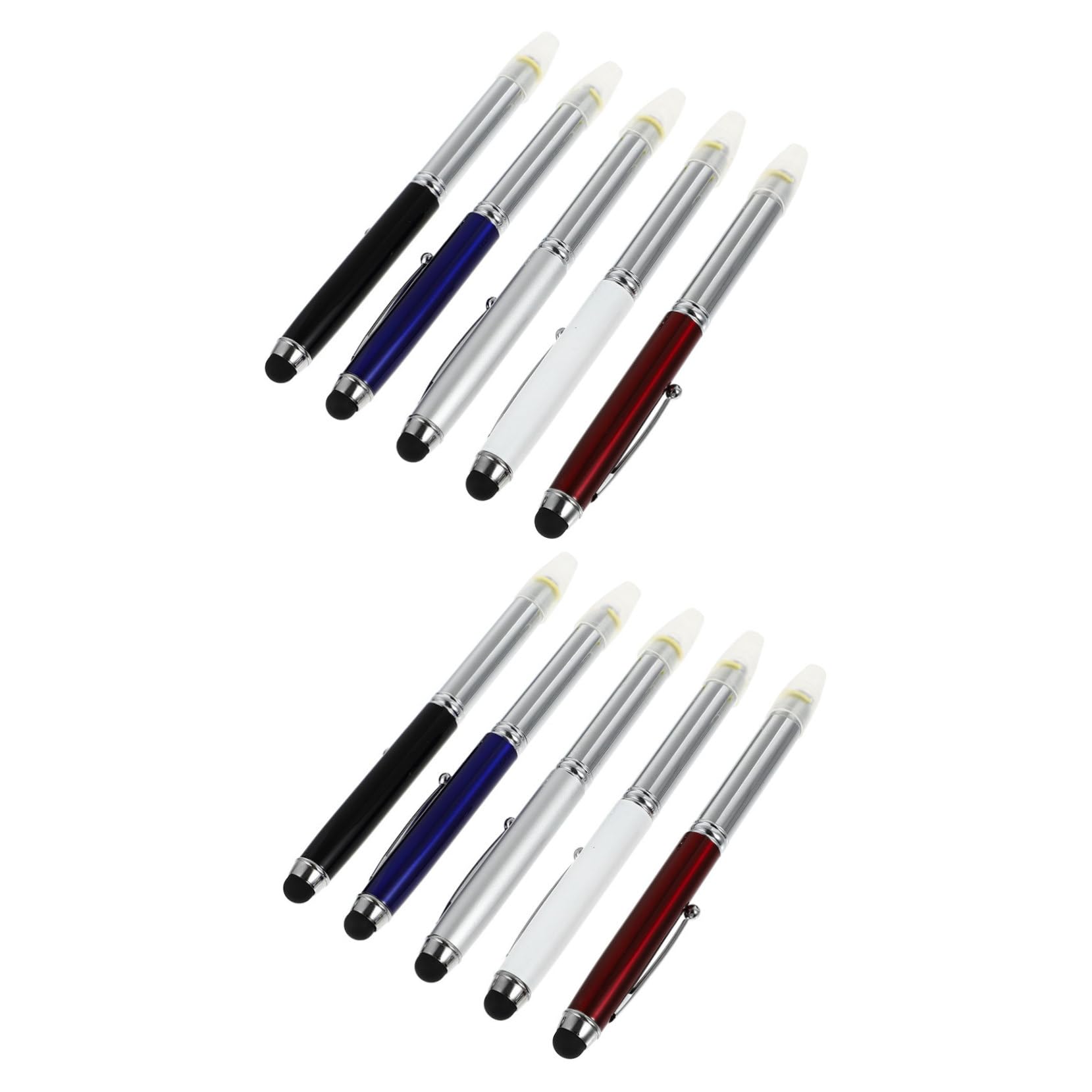 OSALADI 10pezzi Stylus Capacitivo Con Torcia Led Da Metallo Per Tablet e Smartphone Pennini Tattile Per Scrittura Disegno e Gioco Compatibile Con Dispositivi