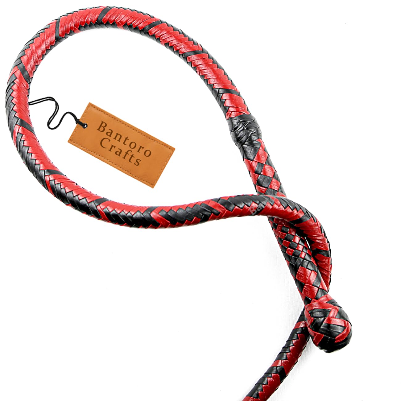 Nero e Rosso Pelle di Canguro Whip Equestre Frusta di Toro Pelle Robusto la Frusta Belly & Leather Bolster 16 Trecce Fili Pelle Intrecciata Bullwhip Fruste e frustini