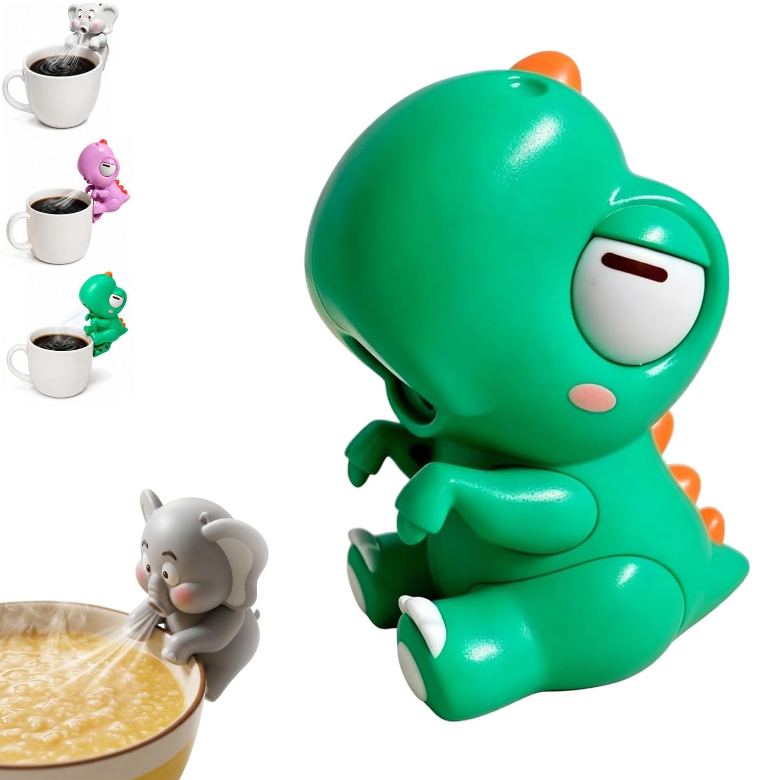 Cooling Clip-On Mini Fan for Cup & Bowl, Cute Elephant Animal Fans Coffee Chiller, Portable Hanging Mug Fan for Iced Coffee Soup Drinks, Rechargeable Beverage Cooling Fan