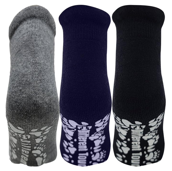 Image of Different Touch Unisex Non-Slip Yoga Socks Pilates Ballet Barre Cushion Socks with Grips 3 Pairs