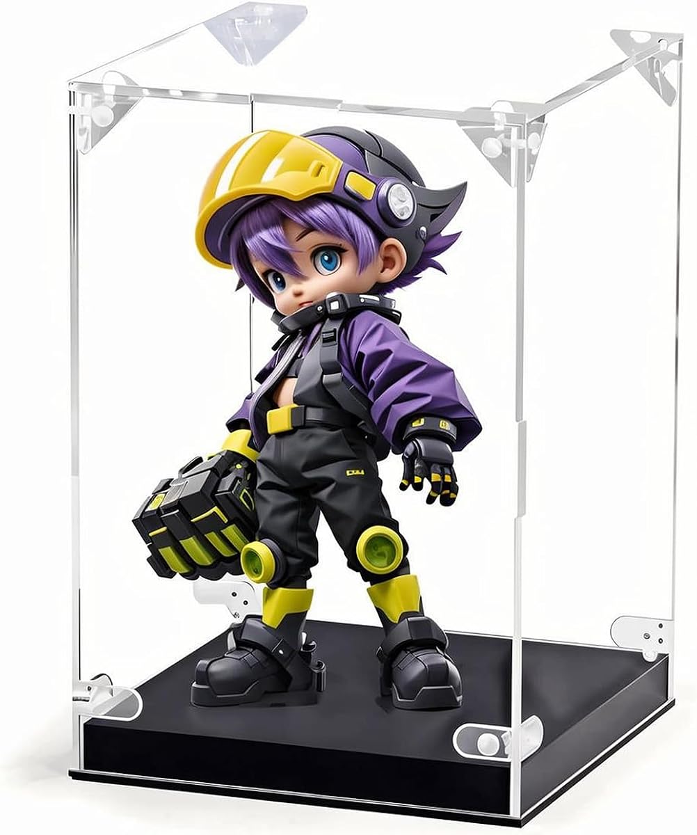 Acrylic Display Case for Action Figures,Clear Acrylic Display Box for Collectibles Home Storage & Organizing Figures Models Doll Toys 6" Lx6 Wx8 H