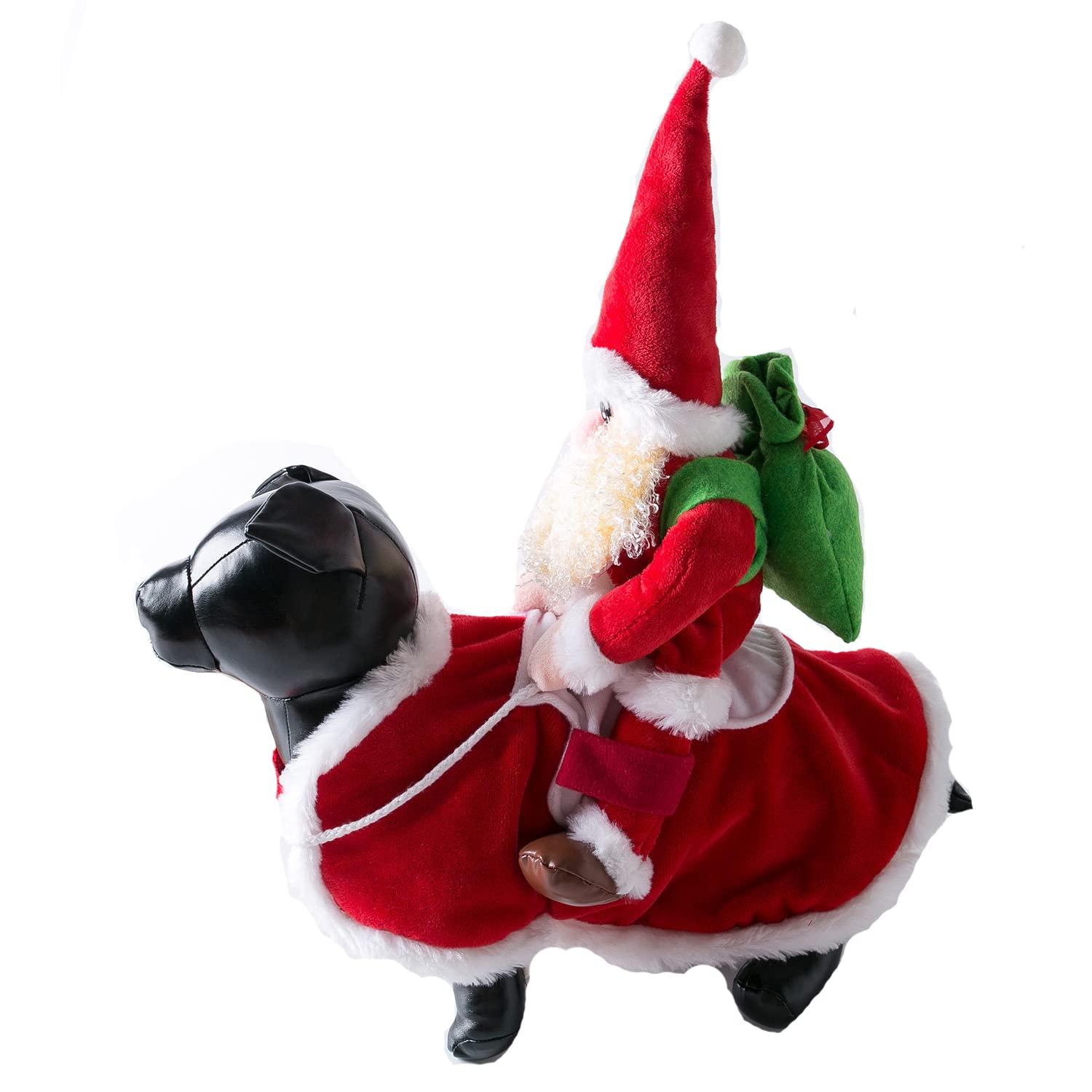 BT Bear Pet Christmas Costume,Dog Santa Claus Riding Suit Dress up Clothing Pet Xmas Outfit for Puppy Small Dogs,Small