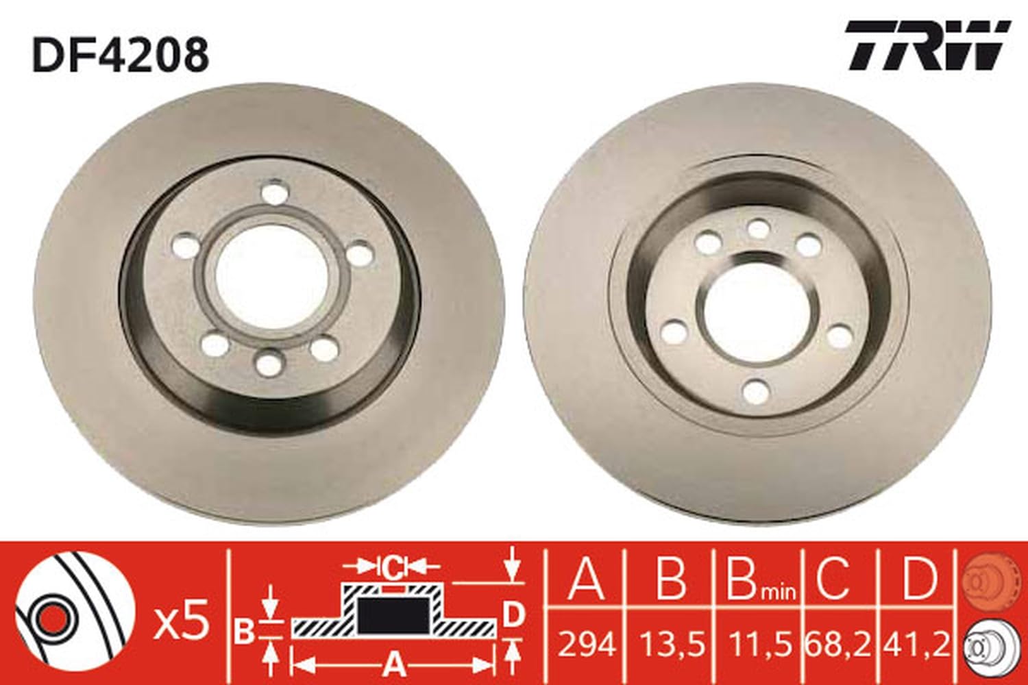 TRW AUTOMOTIVE AFTERMARKET DF4822S Disco de Freno