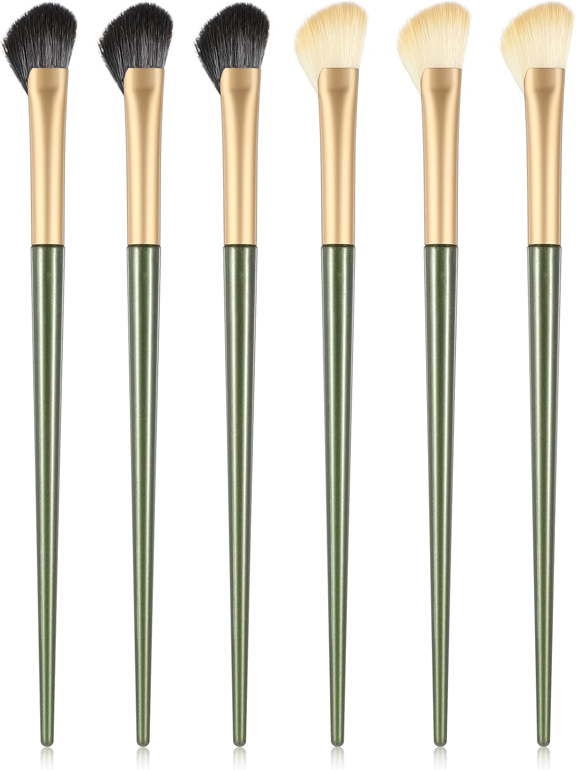 Mabor 6 Pcs Oblique Concealer Brush Under Eyes, Nose Makeup Brush Set, Half Fan Shaped Eyebrow Blush Brush Makeup Tool Contour Brushes for Mixing Cream Cosmetics