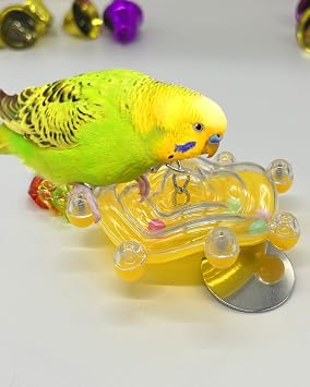 Bird Toys, Parakeet Rotating Spinner Wheel Toy Bird Cage Accessories for Small-Medium Parrots