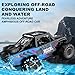Amphibious RC Car, 2.4Ghz Remote Control Off-Road Truck, Waterproof All-Terrain Vehicle with 360° Rotation, Rechargeable Battery, Gift for Boys Girls 7-14 Years Old