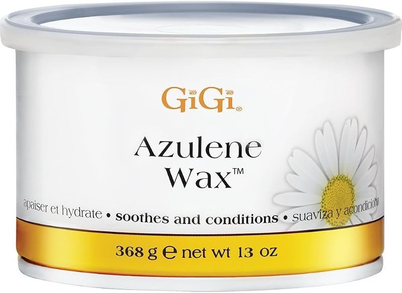 Cera depilatória macia GIGI Azulene com óleo de azuleno, azul, 3 unidades de 369 g