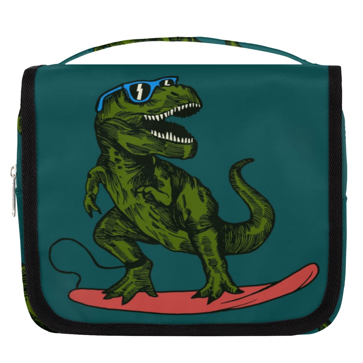 Dinozaury Podróżna Kosmetyczka Śliczne Zwierzę Mycie Torba Unisex Wiszące przybory toaletowe Kosmetyczka Organizer do makijażu, wielobarwny, Jeden rozmiar