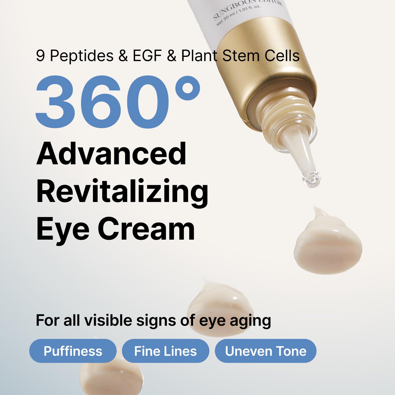 SUNGBOON EDITOR Silk Peptides EGF Intensive Eye Cream with Copper Peptides