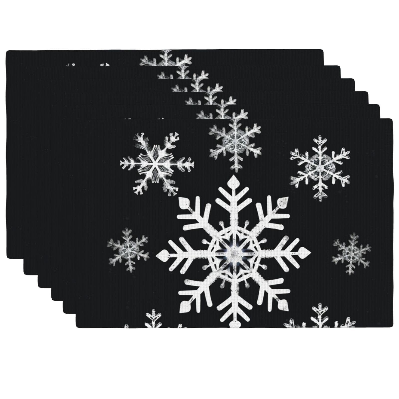 Sets de table de cuisine blanche pour repas de Noël féeriques en famille