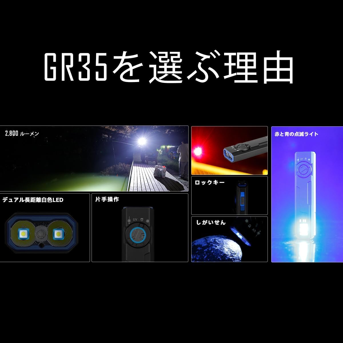 Amazon.co.jp: IMALENT GR35 最強 懐中電灯 軽量 2800ルーメン