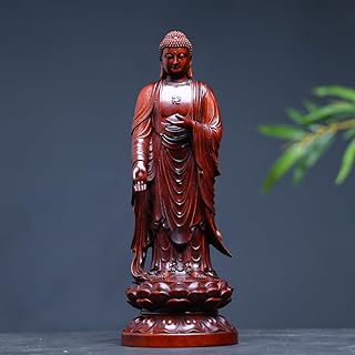 お仏壇用 御本尊【仏像 阿弥陀如来(あみだにょらい)】高さ20cm 古美仕上げ 柘植製 浄土真宗 本願寺派 木彫りの仏像